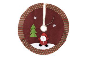 Saia Para Árvore De Natal Temática Vermelha Papai Noel 60cm